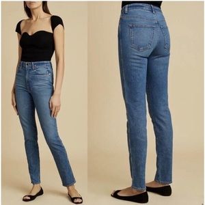 KHAITE Vanessa Slim Straight High Rise Jeans HEMMED Size 25